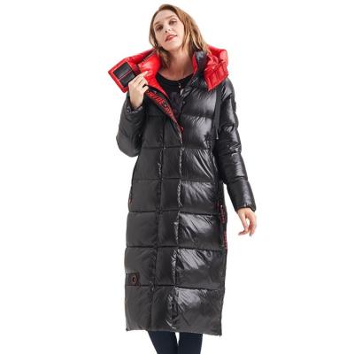 China FODARLLOY 2022 warm hooded cotton-padded clothes slim long down winter jackets women coats for sale