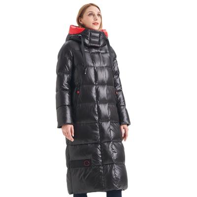 China FODARLLOY 2022 puffer jacket ladies warm hooded cotton-padded clothes slim long down winter jackets women coats for sale