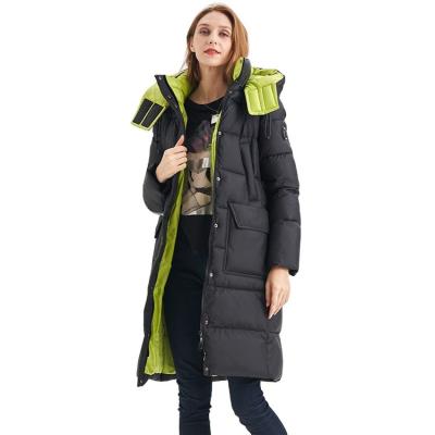 China FODARLLOY 2022 ladies warm hooded cotton-padded clothes slim long down winter jackets women coats for sale