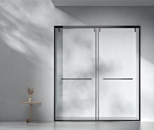 Quality 58 Inch Frameless Shower Cabin Sliding Doors Tempered Glass Material for sale