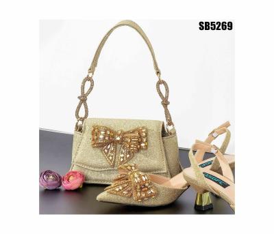 China wholesale italian matching shoe and purse  set in high quality and new fashion for wedding/party women shoes for sale