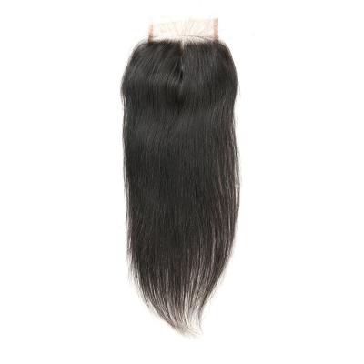 China Smooth Long Human Hair Lace Closure / Silk Base Closure Weave Double Weft for sale