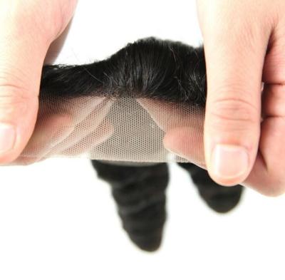 China O cabelo humano genuíno da peruca do fechamento do laço do delicado 4 x 4 sem Chemiacal processou à venda