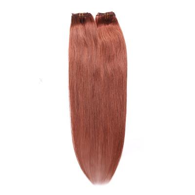 China Red Color 33 Healthy Virgin Clip In Hair Extensions Double Layers Sewing for sale