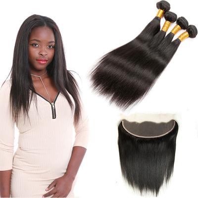 China Double - Drawn Strong Weft Indian Human Hair Bundles 13 * 4 Lace Frontal for sale