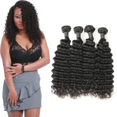 China Authentic Long Deep Wave Hair Bundles , Full Deep Wave Human Hair Weave for sale
