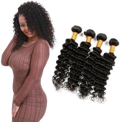 China 8A Soft Blonde Deep Wave Hair Extensions Natural Black Customized Length for sale