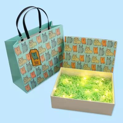 China Customized Handmade Recycled Paper Gift Box 30gsm-160gsm Flat Paper Rope Bag for sale