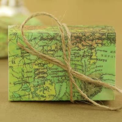 China 7.8x5x2.8cm Rectangle World Map Gift Box CDR EPS Wedding Candy Favor Containers for sale