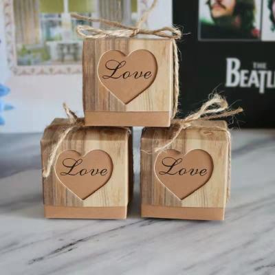 China Laser Cut Heart Wedding Paper Box 5x5x5cm Birthday Party Favor Boxes for sale