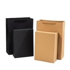 China Buff Ornament Kraft Jewelry Boxes negro 250gsm-1500gsm Ring Necklace Paper Box en venta