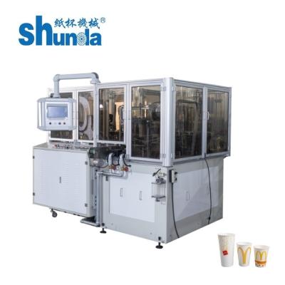 China Taza de papel disponible ultrasónica que hace las máquinas 135-450gram, 2-32oz, capa doble del PE. en venta