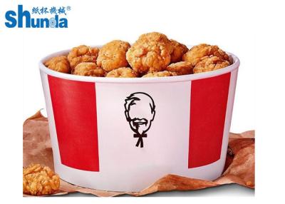China PLA Coated Paper Fried Chicken Waterproof Paper Food Buckets With Lid for sale