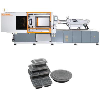 China 180T High Performance Hydraulic Servo Disposable Plastic Packaging Lunch Box Injection Molding Machine OUCO for sale