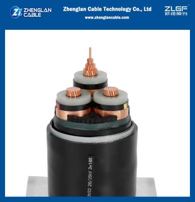 China Cables de transmisión medios acorazados del voltaje de STA 35KV XLPE 3x95sqmm 3x185sqmm en venta