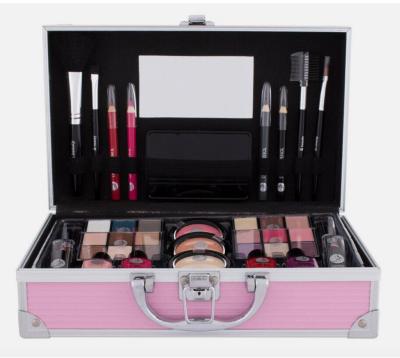 China Pink Cosmetic Case 90 Degree Open and Multi - Purpose Aluminum Makeup Case For Travel for sale