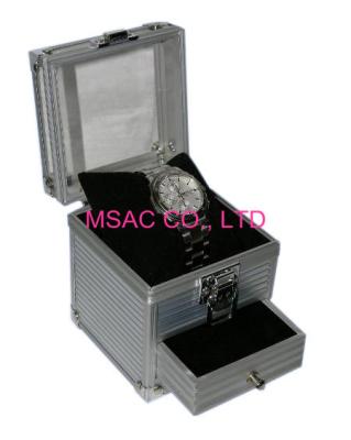 China Easy Transport Aluminum Watch Case Box Silver Color For Protect Watches for sale
