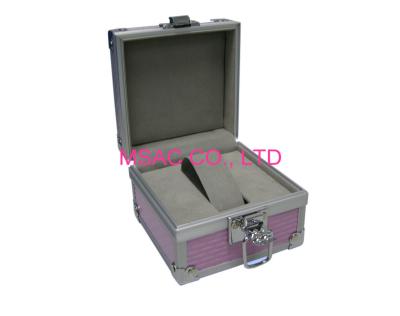 China Durable Aluminum Watch Case Customized MS-WT-09 4MM MDF With Pink ABS Panel for sale