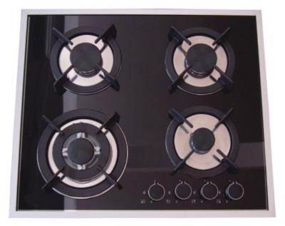 China Built In Installation Home Gas Stove 8mm Tempered Glass Panel Stainless Steel Surface for sale