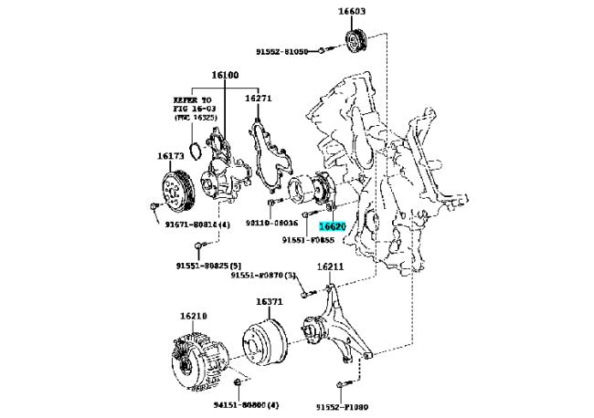 Toyota Land Cruiser URJ200 Cooling Fan V Belt Tensioner Assy 16620-0S010 166200S010 0