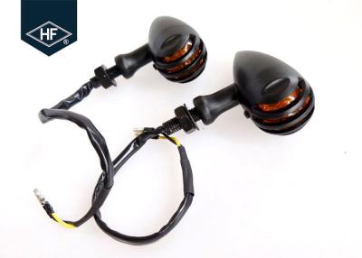 China Cafe Racer Black Metal Harley Led Turn Signals , Amber Motorcycle Front Turn Signals for sale