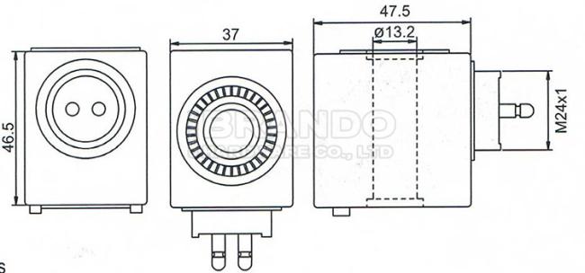 Dimension of BB13347838 Solenoid Valve Coil :