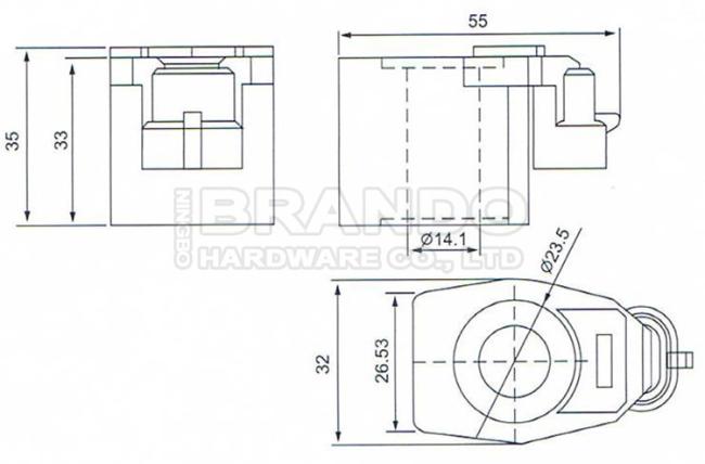 Dimension of BB14135020 Solenoid Valve Coil :