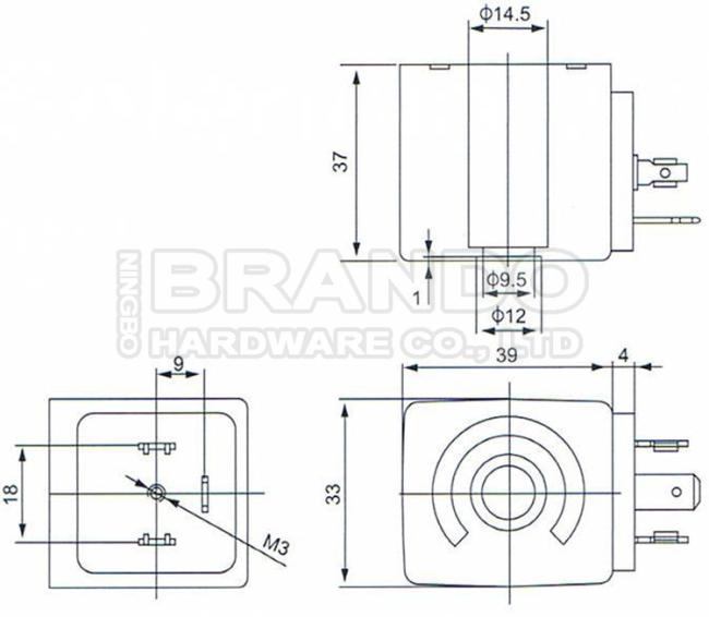 Dimension of BB14637535 Solenoid Valve Coil :