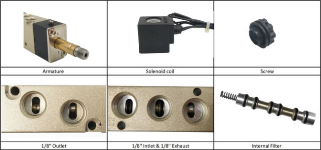AirTAC Type 5/2 Way 1/8'' Double Coil Pneumatic Solenoid Valve 24VDC 220VAC 4V120-06 With Flying Leads