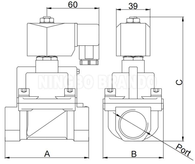 Hot Water Steam Brass Solenoid Valve 1/2'' 25 bar 185℃ 24VDC 110VAC 220VAC 0