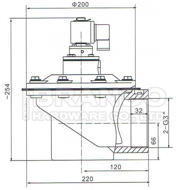 DMF-Z-76S 3'' Inch Right Angle Threaded Diaphragm Pulse Jet Valve 0