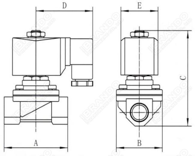 3/4'' 2 Way NC Electric Brass Solenoid Valve Water 24VDC 220VAC 1