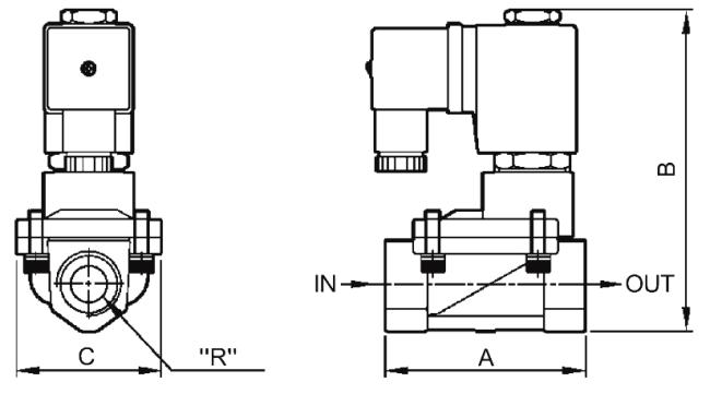 Shako Type Stainless Steel Solenoid Valve 3/8'' SPU225A-03 1/2" SPU225A-04 24VDC 0