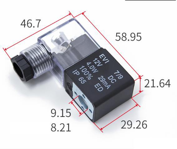 AMISCO Type EVI 7/9 AMP 6.3x0.8 4V Series Pneumatic Solenoid Valve Coil 9 Diameter DC12V/24V 0