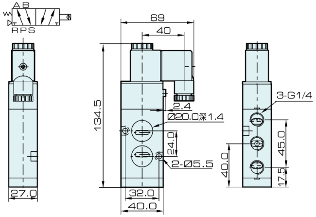 4M310-08 Airtac Type Namur Pilot Solenoid Valve 5/2 Way 24V 220V 0