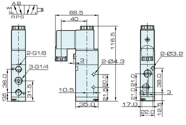 4V210-08 Airtac Type Pneumatic Solenoid Valve 4V210-08-DC24V DC24V 0