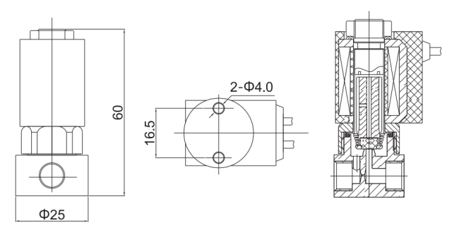 1/8'' 2-Way Direct Operated Brass Solenoid Valve FKM Seal 24V 220V 0