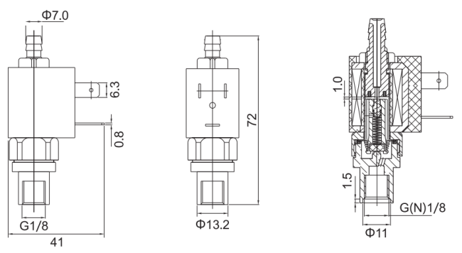 2 Way NC Brass Solenoid Valve For Espresso Coffee Making Machines 0