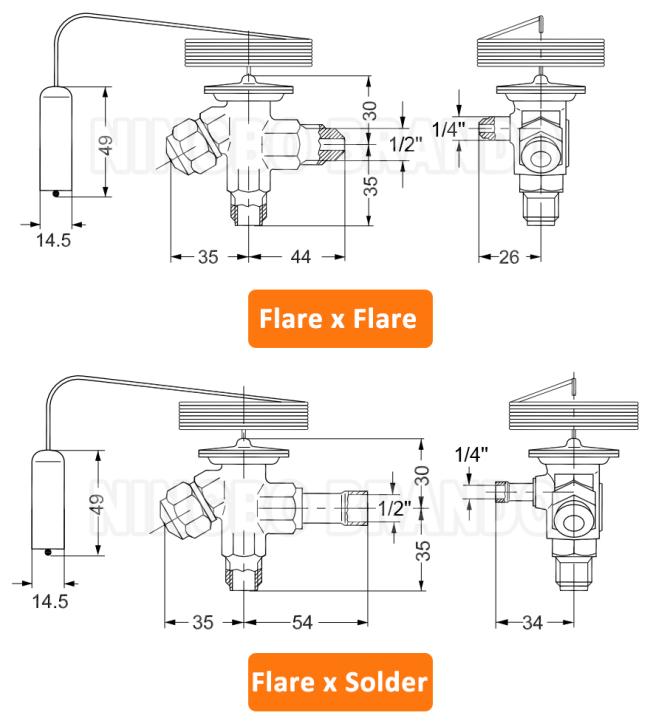 TEN 2 R134a Refrigeration TXV Thermostatic Expansion Valve 068Z3385 068Z3386 0