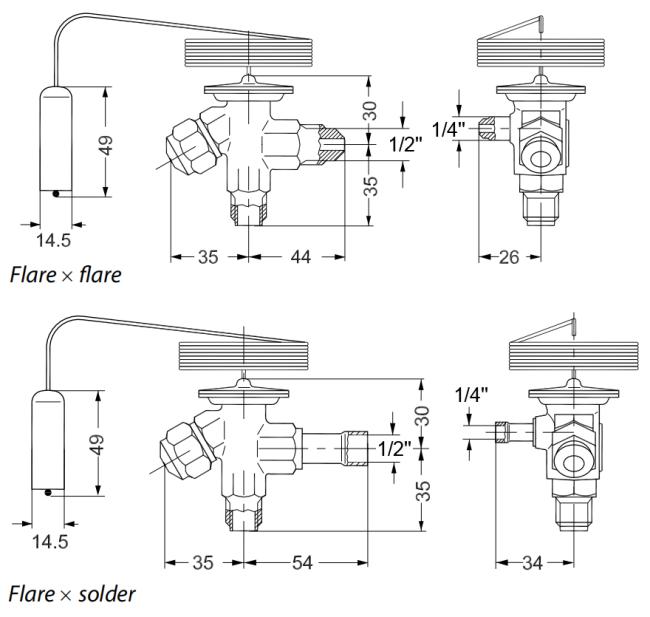 TES 2 068Z3403 R404A/R507 Danfoss Type Thermal Expansion Valve TES2 0