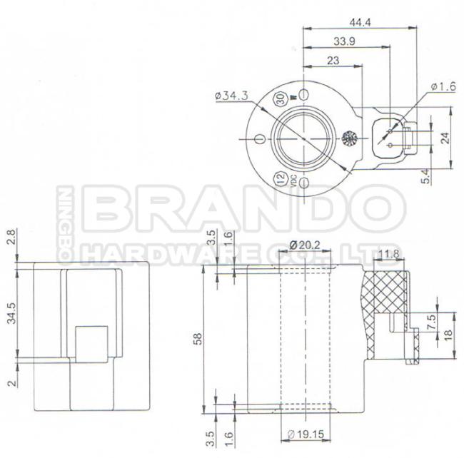 12VDC 24VDC 30W Hydraulic Solenoid Valve Coil For Liugong Excavator 0