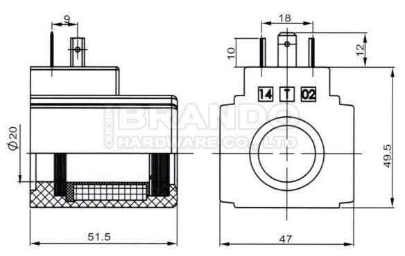 Yuken Type Hydraulic Solenoid Valve Coil AC110V AC220V 20mm Hole 0