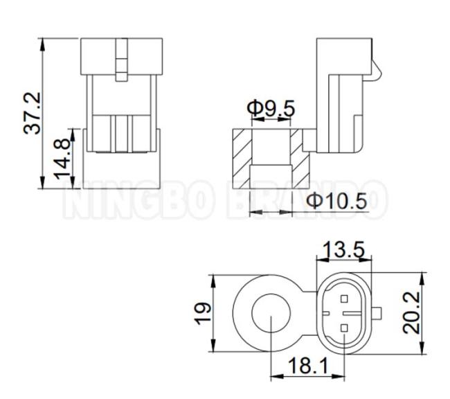 DC6V 6V DC 58W LPG CNG Automobile Part Injector Rail Solenoid Coil With DEUTCH Connector 0