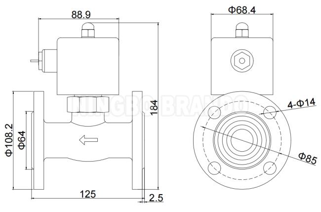 DN25 Flange Hot Water Steam Stainless Steel Solenoid Valve 1'' 220VAC 24VDC 0