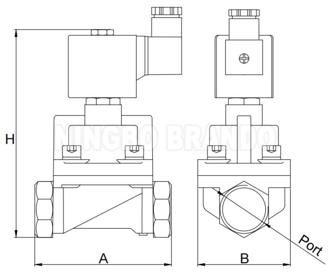 100 bar High Pressure Water Air Stainless Steel Solenoid Valve 3/8'' 1/2'' 3/4'' 1'' 220V 0