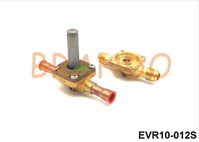 China Flujo refrigerante de la refrigeración de EVR10-012S del control de cobre amarillo de la válvula electromagnética en venta