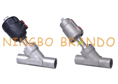 China Stainless Steel Pneumatic Welding Angle Seat Valve Double Acting for sale