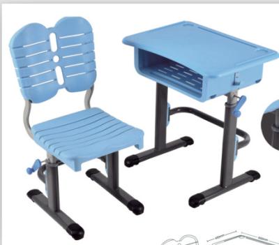 China Blue Color Plastic Seat Height Adjustable Study Table And Chair Set for sale