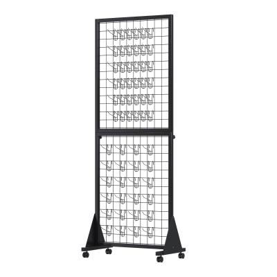 China Movable Wire GridWall Panel Tower With T-Base Floorstanding for sale