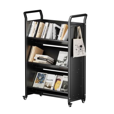 China Mobile Steel Book Cart Shelf Book Cart Rolling Book Cart for sale